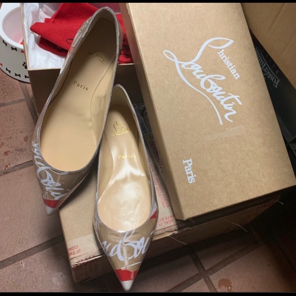 Christian Louboutin Ballalla Pvc Kraft Flats
